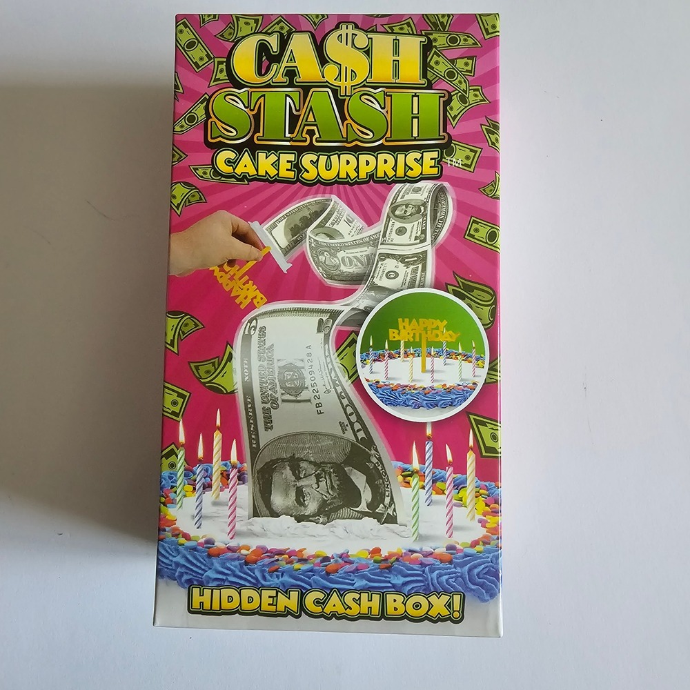 Cash‎ Stash Cake Surprise Money Roll Birthday Cake Topper Hidden Box New